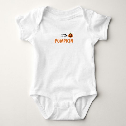 Little Pumpkin Halloween Baby Bodysuit. ベビーボディスーツ (正面)