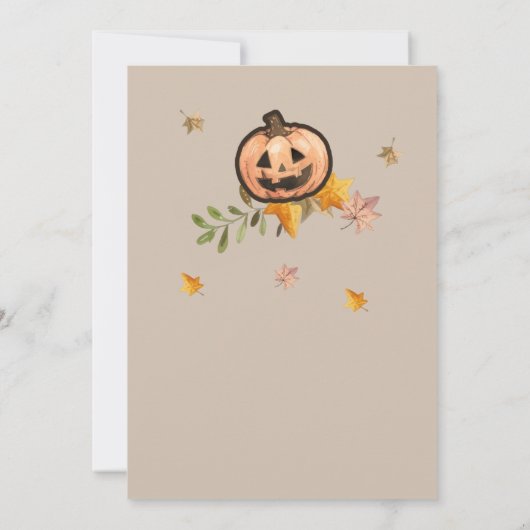 Little Pumpkin Halloween Birthday Invitation 招待状 (裏面)