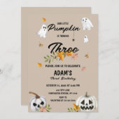 Little Pumpkin Halloween Birthday Invitation 招待状 (正面/裏面)