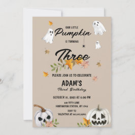 Little Pumpkin Halloween Birthday Invitation 招待状