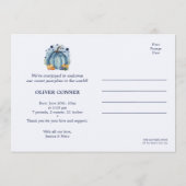 Little Pumpkin Has Arrived Baby Boy Announcement 案内状 (裏面)