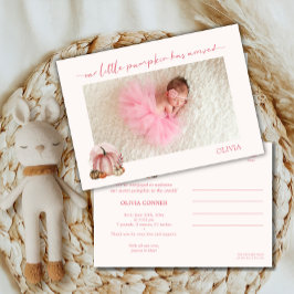 Little Pumpkin Has Arrived Fall Baby Announcement 案内状
