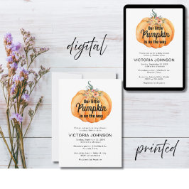 Little Pumpkin is on the way Baby Shower 招待状