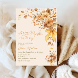 Little Pumpkin Is On The Way Baby Shower 招待状