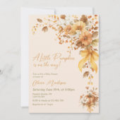 Little Pumpkin Is On The Way Baby Shower 招待状 (正面)