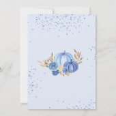Little Pumpkin Is On The Way Blue Baby Shower 招待状 (裏面)