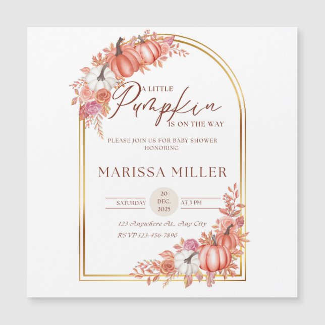 Little Pumpkin Is On the Way Invitation  (正面)