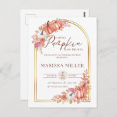 Little Pumpkin Is On the Way Invitation  ポストカード (正面/裏面)