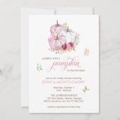 Little Pumpkin is On the Way Pink Baby Shower 招待状 (正面)
