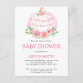 Little Pumpkin On Her Way Baby Shower インビテーションポストカード (正面)