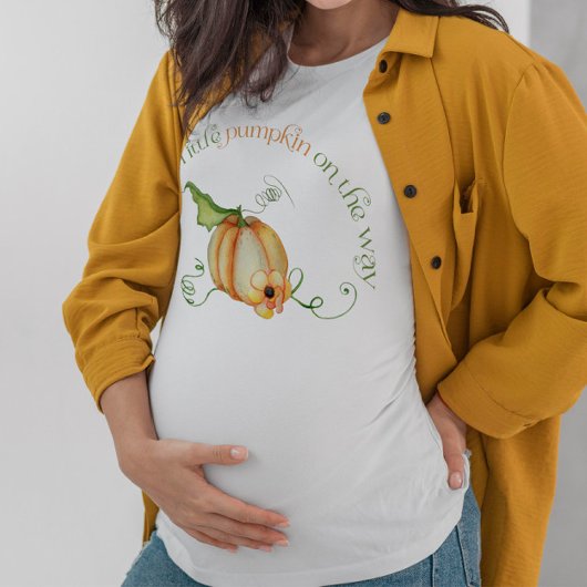 Little Pumpkin on the Way秋Mom-to-be T-Shirt Tシャツ
