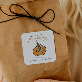 Little Pumpkin on the Way赤ちゃんシャワーありがとう スクエアシール