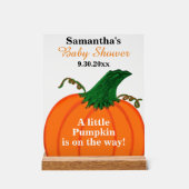 Little Pumpkin on the Way Baby Shower アクリルサイン (正面)