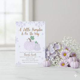 Little Pumpkin On The Way Baby Shower 招待状