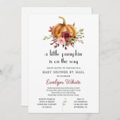 Little Pumpkin on the way Baby Shower by Mail 招待状 (正面/裏面)