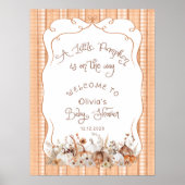 Little Pumpkin on the way Baby Shower Welcome ポスター (正面)