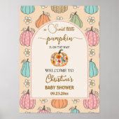 Little Pumpkin on the way Baby Shower Welcome ポスター (正面)