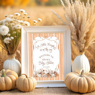 Little Pumpkin on the way Baby Shower Welcome ポスター