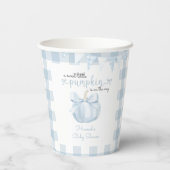 Little Pumpkin on the Way Blue Bow Baby Shower 紙コップ (裏面)
