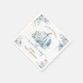 Little Pumpkin On the Way Blue Boy Baby Shower スタンダードカクテルナプキン (角)