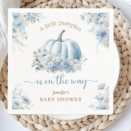 Little Pumpkin On the Way Blue Boy Baby Shower スタンダードカクテルナプキン