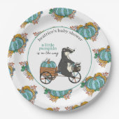 Little Pumpkin on the Way Boy Baby Shower ペーパープレート (正面)