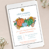 Little Pumpkin On the Way Boy Baby Shower 招待状