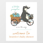 Little Pumpkin on the Way Boy Baby Shower Welcome ウィンドウサイン (シート)