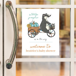 Little Pumpkin on the Way Boy Baby Shower Welcome ウィンドウサイン