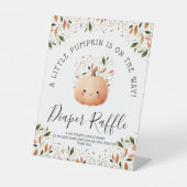 Little Pumpkin on the Way Fall Baby Diaper Raffle 台座サイン (正面)