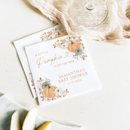 Little Pumpkin On The Way Fall Baby Shower スタンダードカクテルナプキン