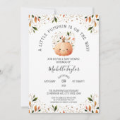 Little Pumpkin on the Way Fall Floral Baby Shower 招待状 (正面)