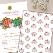 Little Pumpkin On the Way Girl Baby Shower 招待状