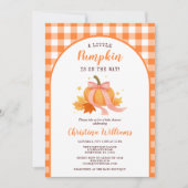 Little Pumpkin On The Way Girl Baby Shower 招待状 (正面)
