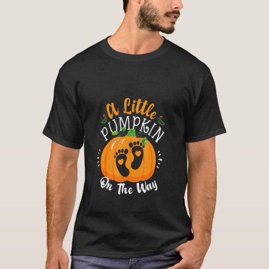Little Pumpkin On The Way Halloween Pregnancy Anno Tシャツ (正面)