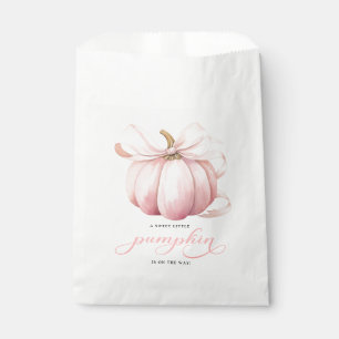 Little Pumpkin on the Way Pink Bow Baby Shower フェイバーバッグ