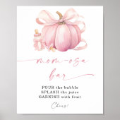 Little Pumpkin on the Way Pink Bow Baby Shower ポスター (正面)
