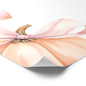 Little Pumpkin on the Way Pink Bow Baby Shower ポスター (角)