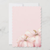 Little Pumpkin on the Way Pink Bow Baby Shower 招待状 (裏面)