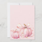 Little Pumpkin on the Way Pink Bow Baby Shower 招待状 (裏面)