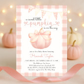 Little Pumpkin on the Way Pink Bow Baby Shower 招待状