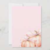 Little Pumpkin on the Way Pink Bow Baby Shower 招待状 (裏面)