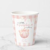 Little Pumpkin on the Way Pink Bow Baby Shower 紙コップ (正面)