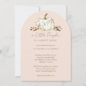 Little Pumpkin on the Way Pink Floral Baby Shower 招待状 (正面)