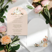 Little Pumpkin on the Way Pink Floral Baby Shower 招待状