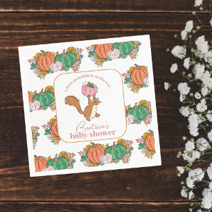 Little Pumpkin on the way Pink Girls Baby Shower スタンダードカクテルナプキン