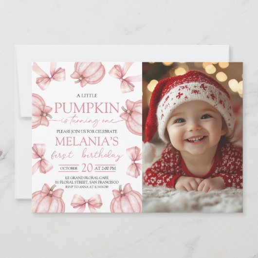 Little Pumpkin Photo Invitation 招待状 (正面)
