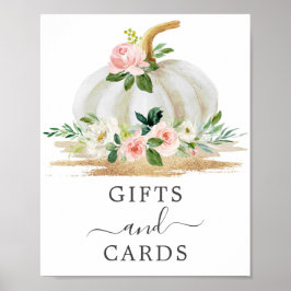 Little Pumpkin Pink Baby Shower Gifts & Cards Sign ポスター