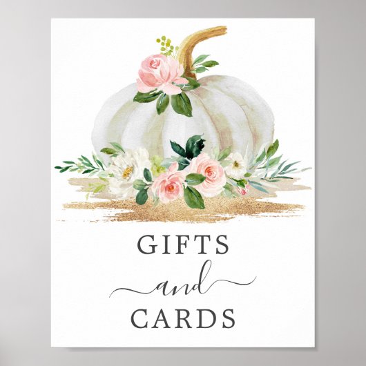 Little Pumpkin Pink Baby Shower Gifts & Cards Sign ポスター (正面)