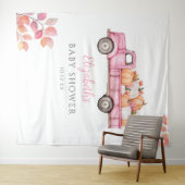 Little Pumpkin Pink Baby Shower Photo Backdrop タペストリー (インサイチュ(横))
